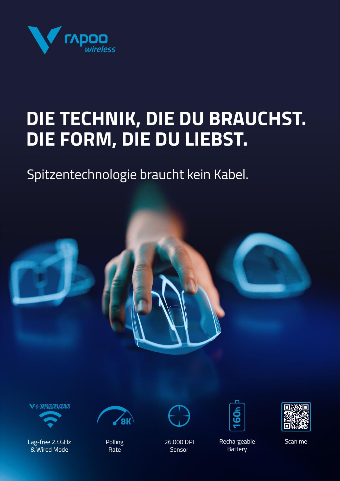 8.000Hz Wireless Polling Rate: Rapoo stellt bahnbrechende Wireless Gaming Produktlinie für 2024 vor
